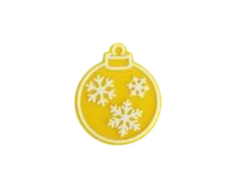 Декор из шоколадной глазури 40х33 (480 штук) ЕG-0018 Шар новогодний желтый